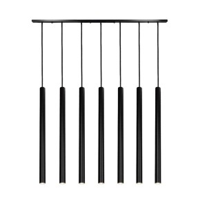 Lampa wisząca z rurkami 7xGU10 YABU czarna SHILO