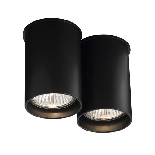Podwójna tuba natynkowa spot 9cm ARIDA czarna 1112 SHILO