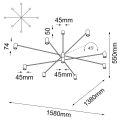 LAMPA WISZĄCA 8XGU10 DAKATA CZARNA 5640 SHILO
