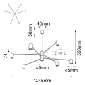 LAMPA WISZĄCA 6XGU10 DAKATA CZARNA 5638 SHILO