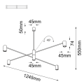 LAMPA WISZĄCA 4XGU10 DAKATA CZARNA 5636 SHILO