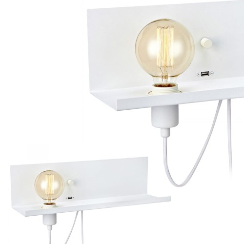 MULTI Kinkiet/Półka USB 1L Biały 106969 Markslojd