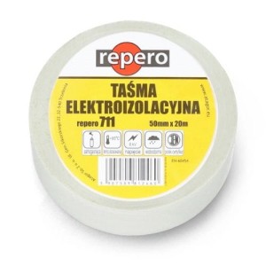 Taśma elektroizolacyjna samogasnąca wodoodporna 19mm x 20m biała