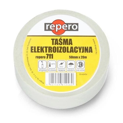 Taśma elektroizolacyjna samogasnąca wodoodporna 19mm x 20m biała