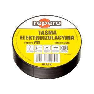 Taśma elektroizolacyjna samogasnąca wodoodporna 19mm x 20m czarna