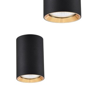 Spot tuba MANACOR czarno-złota 6x9cm GU10 LIGHT PRESTIGE