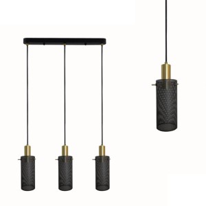 Lampa wisząca Tirana 3xE27 linia czarna LP-945/3L BK Light Prestige