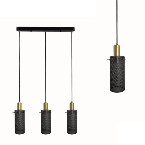 Lampa wisząca Tirana 3xE27 linia czarna LP-945/3L BK Light Prestige