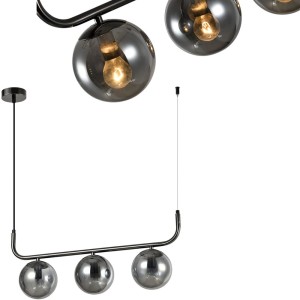 Lampa wisząca Alisa grafitowa smoked 3xE14 LP-005/3L BK Light Prestige