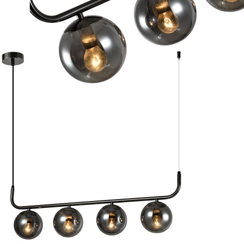 Lampa wisząca Alisa grafitowa smoked 4xE14 LP-005/4L BK Light Prestige
