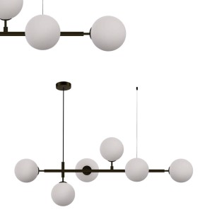 Lampa wisząca czarna białe kulki ALISA LP-005/6P BK/WH Light Prestige