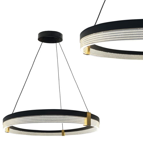 Lampa wisząca Plum 1 LED CCT średnia czarna LP-0407/1P M BK Triangle Light Prestige