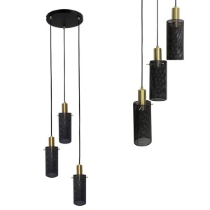 Lampa wisząca Tirana 3xE27 czarna LP-945/3P BK Light Prestige