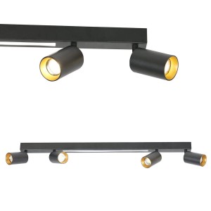 Lampa sufitowa Perugia 4xGU10 + 1xLED czarna LP-0703/4C BK Light Prestige