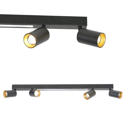 Lampa sufitowa Perugia 4xGU10 + 1xLED czarna LP-0703/4C BK Light Prestige