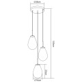 Lampa wisząca Fondi 3 na okrągłej rozetce ze szklanymi kloszami w kształcie łezki Light Prestige