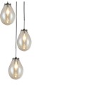 Lampa wisząca Fondi 3 na okrągłej rozetce ze szklanymi kloszami w kształcie łezki Light Prestige