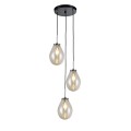 Lampa wisząca Fondi 3 na okrągłej rozetce ze szklanymi kloszami w kształcie łezki Light Prestige