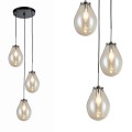 Lampa wisząca Fondi 3 na okrągłej rozetce ze szklanymi kloszami w kształcie łezki Light Prestige