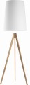 Lampa podłogowa WALZ WHITE na drewnianym trójnogu z białym abażurem TK Lighting