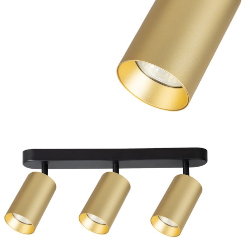 Oprawa reflektorki sufitowe Pipe Spot Złoty 3xGU10 ML1164 Milagro