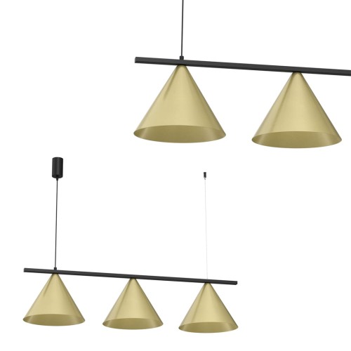Lampa wisząca CAPITAL CZARNY-ZŁOTY 3XGX53 MLP0937 Milagro