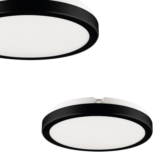 Plafon LED 18W okrągły czarny średnica 22cm do łazienki kotłowni IP65