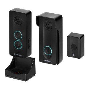 Zestaw domofonowy jednorodzinny bezsłuchawkowy, bezprzewodowy, czarny OR-DOM-YR-934/B