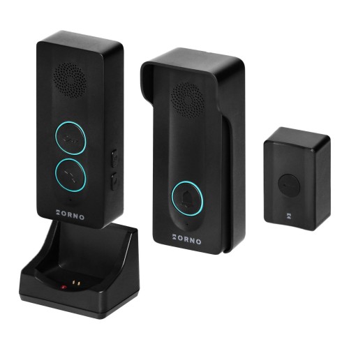 Zestaw domofonowy jednorodzinny bezsłuchawkowy, bezprzewodowy, czarny OR-DOM-YR-934/B