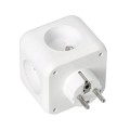 Rozgałęźnik  kostka biała 3-gniazda z uziemieniem i wyłącznikiem + 4xUSB