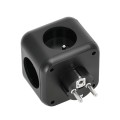 Rozgałęźnik  kostka czarna 3-gniazda z uziemieniem i wyłącznikiem + 4xUSB