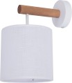 Kinkiet DEVA WHITE biały abażur i drewniane elementy TK Lighting