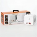 Przedłużacz biały z przewodem 1,5m, 3-gniazda z uziemieniem i wyłącznikiem + 4xUSB