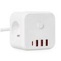 Przedłużacz biały z przewodem 1,5m, 3-gniazda z uziemieniem i wyłącznikiem + 4xUSB