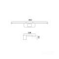 Kinkiet łazienkowy czarny nad lustro galeryjka IP44 40cm LED 8W barwa neutralna 4000K LUMIREFLECT  Kobi