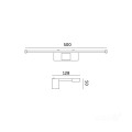 Kinkiet łazienkowy czarny nad lustro galeryjka IP44 50cm LED 10W barwa neutralna 4000K LUMIREFLECT  Kobi