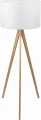 Lampa podłogowa TREVISO trójnożna drewniana z białym abażurem TK Lighting