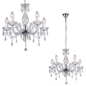 Lampa wisząca MAGNOLIA transparentna w stylu glamour z kryształkami Zuma Line