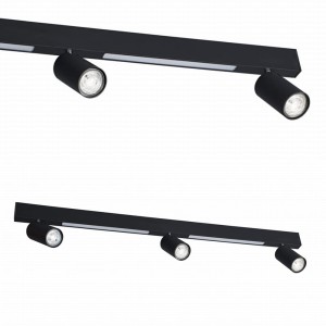 Lampa sufitowa czarna MANNARI z trzema reflektorkami GU10 i LED 8W 3000K do salonu - S230757205 Zuma Line