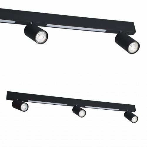 Lampa sufitowa czarna MANNARI z trzema reflektorkami GU10 i LED 8W 3000K do salonu - S230757205 Zuma Line