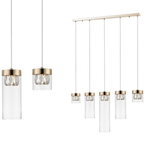 Lampa wisząca do jadalni nad stół szklane klosze GEM na 5xG9 P0389-05E-F7AC Zuma Line