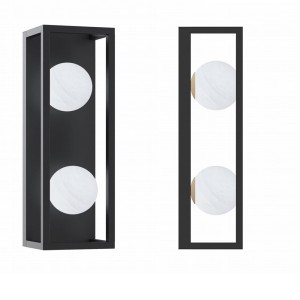 Kinkiet ścienny PIRO kolor czarny, szklane klosze, 2*G9 + LED 13W 3000-6000K- MB3115-2-3BT Zuma Line