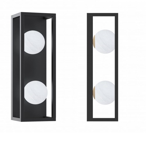 Kinkiet ścienny PIRO kolor czarny, szklane klosze, 2*G9 + LED 13W 3000-6000K- MB3115-2-3BT Zuma Line