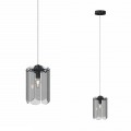 Lampa wisząca zwis NIRA, dymiony szklany klosz, źródło 1*E14 - MD3523-1-EBCN Zuma Line
