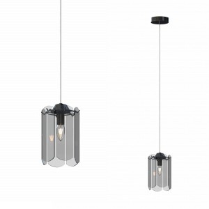 Lampa wisząca zwis NIRA, dymiony szklany klosz, źródło 1*E14 - MD3523-1-EBCN Zuma Line