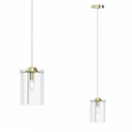 Lampa wisząca do sypialni NIRA złote elementy, szklany klosz, źródło 1*E14 - MD3523-1-EGN Zuma Line