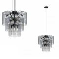 Elegancka lampa wisząca z szklanym kloszem NIRA czarna, do stylowego salonu - MD3523-14L-EBCN Zuma Line