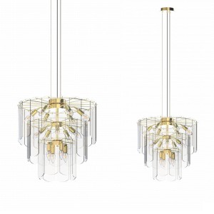Lampa wisząca w stylu glamour NIRA złota, do salonu nad stół - MD3523-14L-EGN Zuma Line