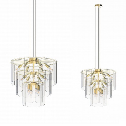 Lampa wisząca w stylu glamour NIRA złota, do salonu nad stół - MD3523-14L-EGN Zuma Line