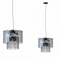 Lampa wisząca z rodziny NIRA kolor czarny, do salonu w stylu glamour - MD3523-8M-EBCN Zuma Line